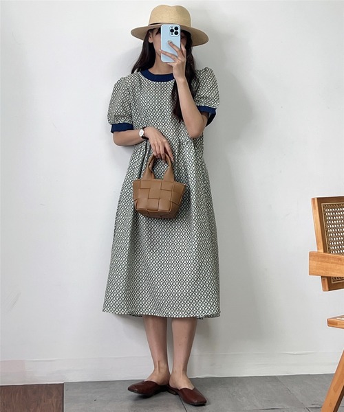 MAISON DE THERESE（メゾン ド テレーズ）の「半袖ロングワンピース（ワンピース・レディース・グリーン・MEDIUM/LARGE）」の3枚目の写真
