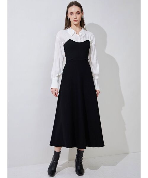 MERCURYDUO(マーキュリーデュオ)の「シャツドッキングヘリンボーン柄ニットワンピース(ワンピース・レディース・ブラック/ブラウン/その他1・SMALL/MEDIUM)」の21枚目の写真