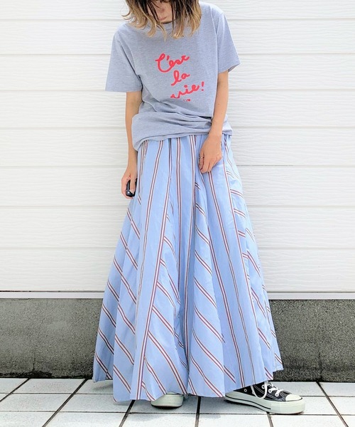 Q（キュー）の「レタードロゴT（Tシャツ/カットソー・レディース・ライトグレー/ホワイト・MEDIUM）」の11枚目の写真