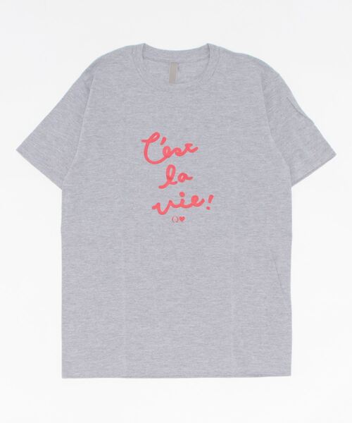 Q（キュー）の「レタードロゴT（Tシャツ/カットソー・レディース・ライトグレー/ホワイト・MEDIUM）」の13枚目の写真