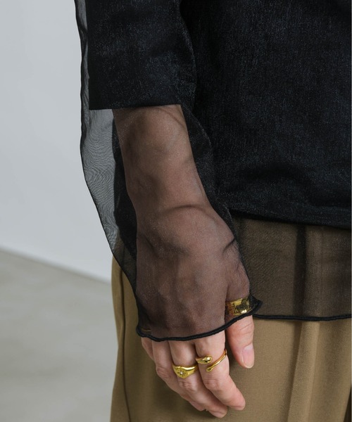 NEUNA（ヌナ）の「【大人のこなれレイヤード。】２wayレイヤードシアーロングカットソー（Tシャツ/カットソー・レディース・ブラック/モカ/アイボリー・FREE）」の13枚目の写真