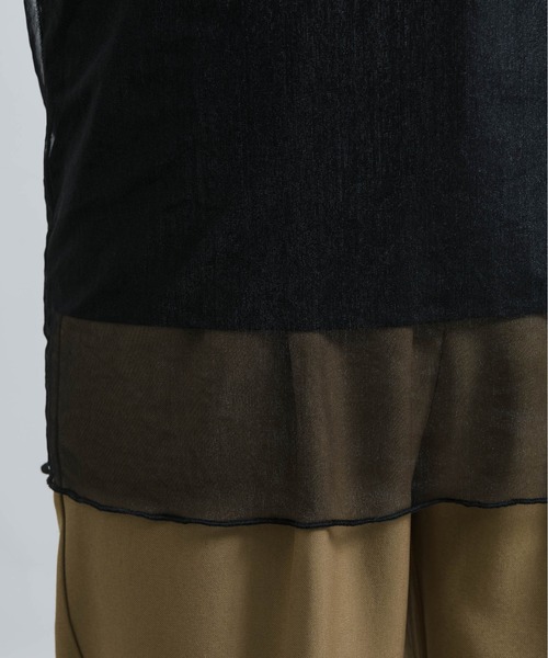 NEUNA（ヌナ）の「【大人のこなれレイヤード。】２wayレイヤードシアーロングカットソー（Tシャツ/カットソー・レディース・ブラック/モカ/アイボリー・FREE）」の15枚目の写真