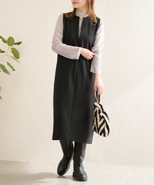 JOURNAL STANDARD（ジャーナルスタンダード）の「フラノライクジャンスカ（ジャンパースカート・レディース・ブラック/ブラウン・36/38）」の6枚目の写真