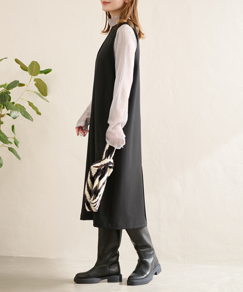 JOURNAL STANDARD（ジャーナルスタンダード）の「フラノライクジャンスカ（ジャンパースカート・レディース・ブラック/ブラウン・36/38）」の7枚目の写真