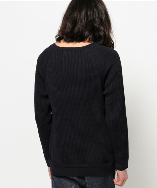 EDIFICE（エディフィス）の「◇J.KNIT ワッフル クルーネックニット（ニット/セーター・メンズ・ネイビー/ホワイト・44/46/48）」の5枚目の写真