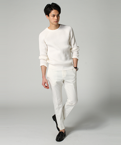 EDIFICE（エディフィス）の「◇J.KNIT ワッフル クルーネックニット（ニット/セーター・メンズ・ネイビー/ホワイト・44/46/48）」の16枚目の写真