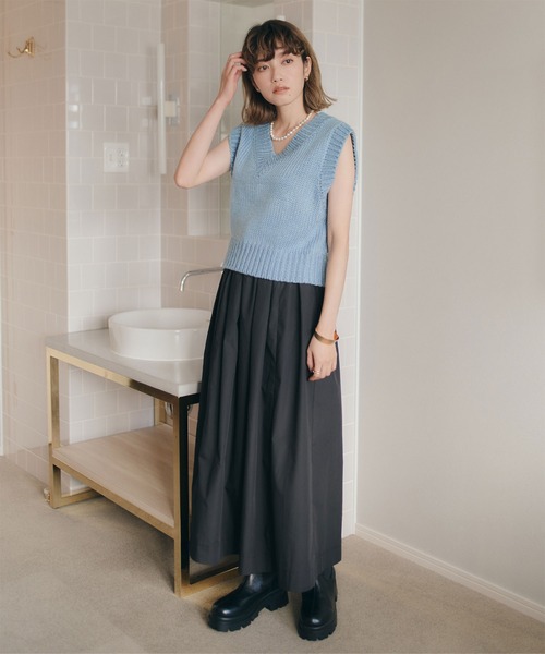 titivate（ティティベイト）の「ﾍﾞｰｼｯｸｺﾝﾊﾟｸﾄﾆｯﾄﾍﾞｽﾄ（ベスト・レディース・ブラック/ブラウン/ブルー/アイボリー・S/M）」の14枚目の写真