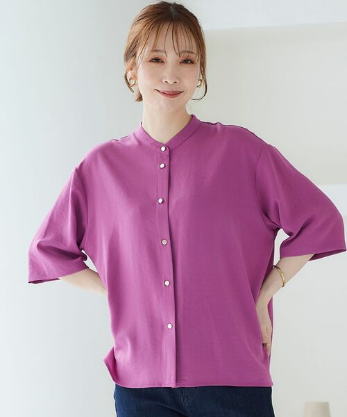 le.coeur blanc（ルクールブラン）の「2wayジョーゼットブラウス（シャツ/ブラウス・レディース・オフホワイト/ダークグレー/ピンク系その他・38）」の5枚目の写真