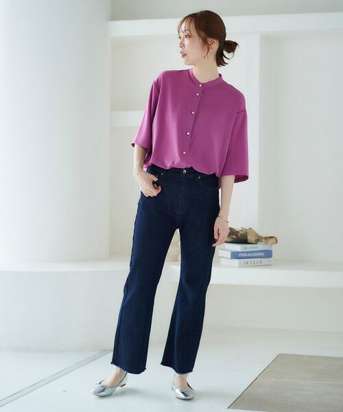 le.coeur blanc（ルクールブラン）の「2wayジョーゼットブラウス（シャツ/ブラウス・レディース・オフホワイト/ダークグレー/ピンク系その他・38）」の8枚目の写真