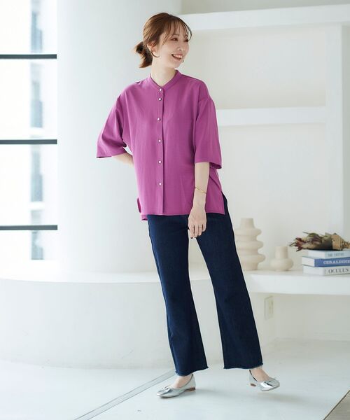 le.coeur blanc（ルクールブラン）の「2wayジョーゼットブラウス（シャツ/ブラウス・レディース・オフホワイト/ダークグレー/ピンク系その他・38）」の9枚目の写真