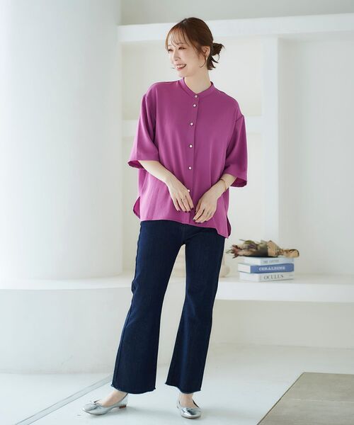 le.coeur blanc（ルクールブラン）の「2wayジョーゼットブラウス（シャツ/ブラウス・レディース・オフホワイト/ダークグレー/ピンク系その他・38）」の10枚目の写真