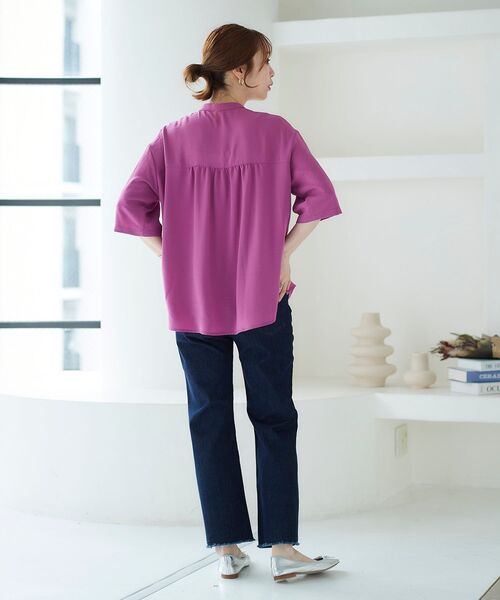 le.coeur blanc（ルクールブラン）の「2wayジョーゼットブラウス（シャツ/ブラウス・レディース・オフホワイト/ダークグレー/ピンク系その他・38）」の11枚目の写真