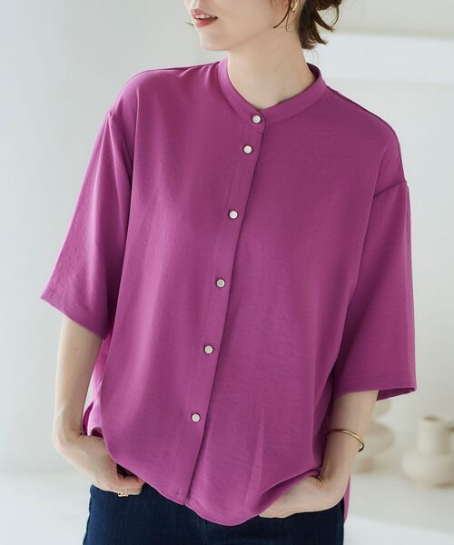 le.coeur blanc（ルクールブラン）の「2wayジョーゼットブラウス（シャツ/ブラウス・レディース・オフホワイト/ダークグレー/ピンク系その他・38）」の12枚目の写真