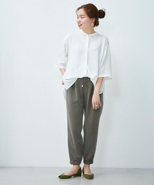 le.coeur blanc（ルクールブラン）の「2wayジョーゼットブラウス（シャツ/ブラウス・レディース・オフホワイト/ダークグレー/ピンク系その他・38）」の14枚目の写真