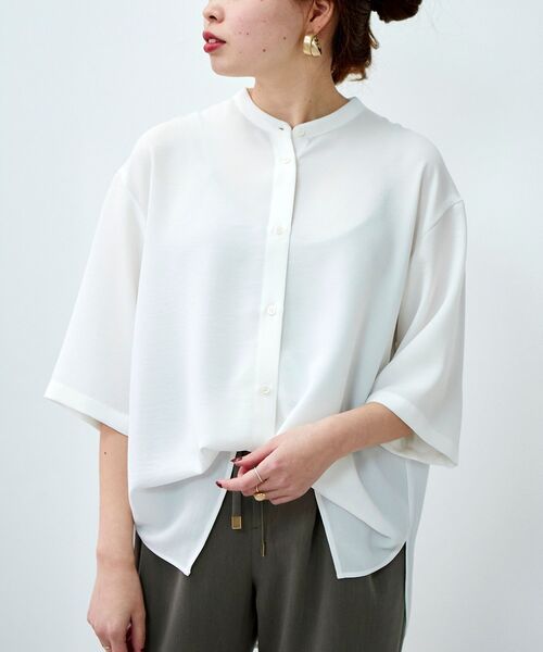 le.coeur blanc（ルクールブラン）の「2wayジョーゼットブラウス（シャツ/ブラウス・レディース・オフホワイト/ダークグレー/ピンク系その他・38）」の15枚目の写真