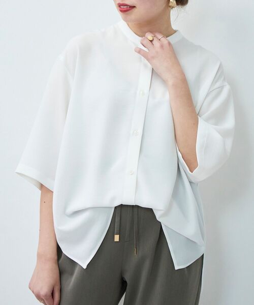 le.coeur blanc（ルクールブラン）の「2wayジョーゼットブラウス（シャツ/ブラウス・レディース・オフホワイト/ダークグレー/ピンク系その他・38）」の17枚目の写真