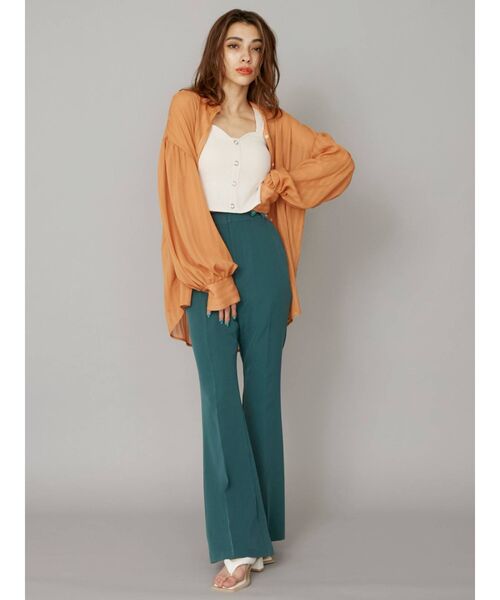 EVRIS（エヴリス）の「センタープレスフレアパンツ（その他パンツ・レディース・ブラック/レッド/グリーン・SMALL/MEDIUM）」の7枚目の写真