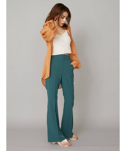 EVRIS（エヴリス）の「センタープレスフレアパンツ（その他パンツ・レディース・ブラック/レッド/グリーン・SMALL/MEDIUM）」の8枚目の写真