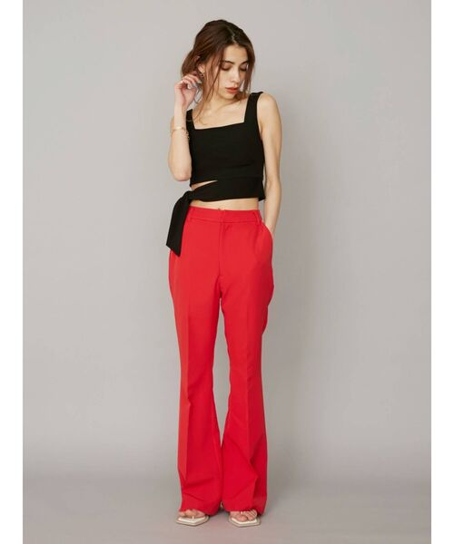 EVRIS（エヴリス）の「センタープレスフレアパンツ（その他パンツ・レディース・ブラック/レッド/グリーン・SMALL/MEDIUM）」の9枚目の写真