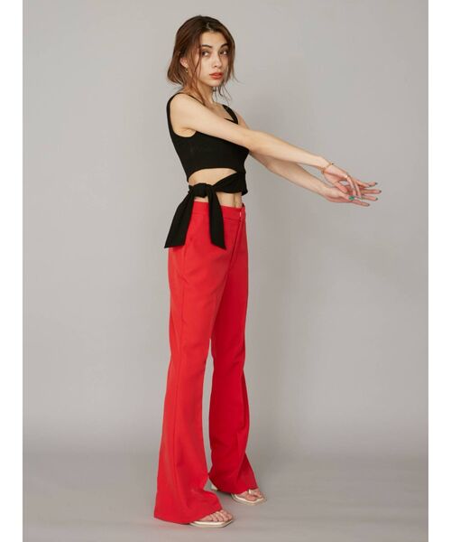 EVRIS（エヴリス）の「センタープレスフレアパンツ（その他パンツ・レディース・ブラック/レッド/グリーン・SMALL/MEDIUM）」の11枚目の写真