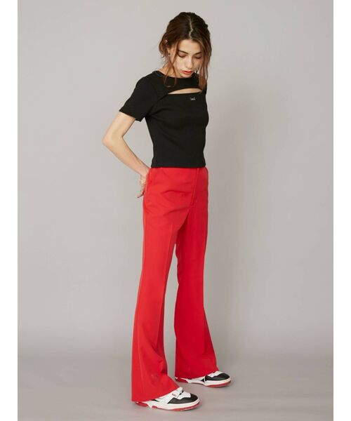 EVRIS（エヴリス）の「センタープレスフレアパンツ（その他パンツ・レディース・ブラック/レッド/グリーン・SMALL/MEDIUM）」の12枚目の写真