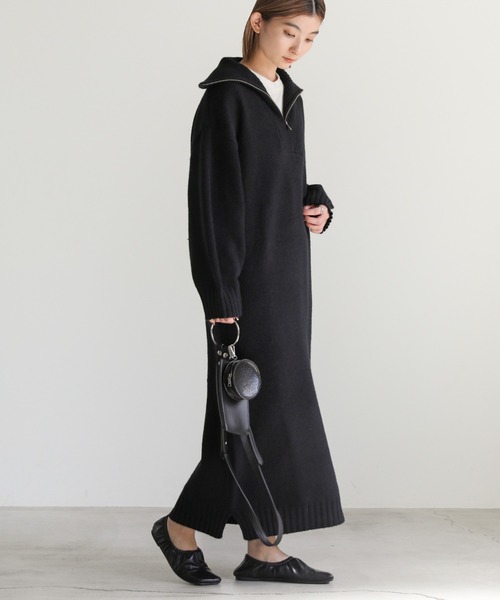 select MOCA（セレクトモカ）の「ハーフジップロングニットワンピース