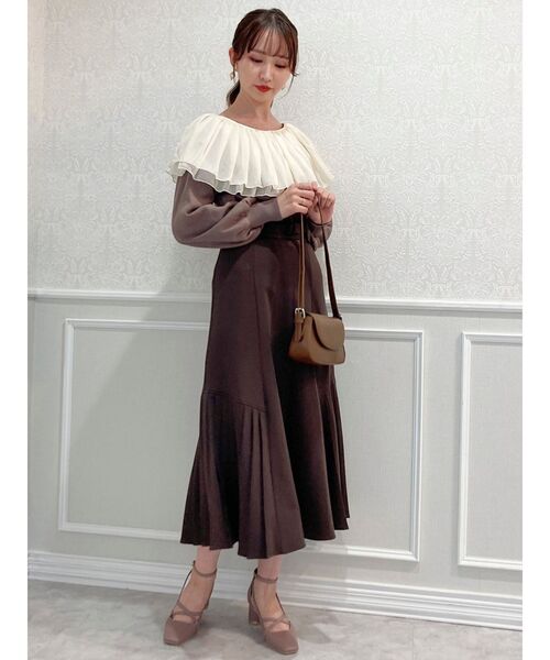 dazzlin（ダズリン）の「サイドプリーツフレアスカート（スカート・レディース・ベージュ/ブラウン/モカ/その他1・SMALL/MEDIUM）」の9枚目の写真