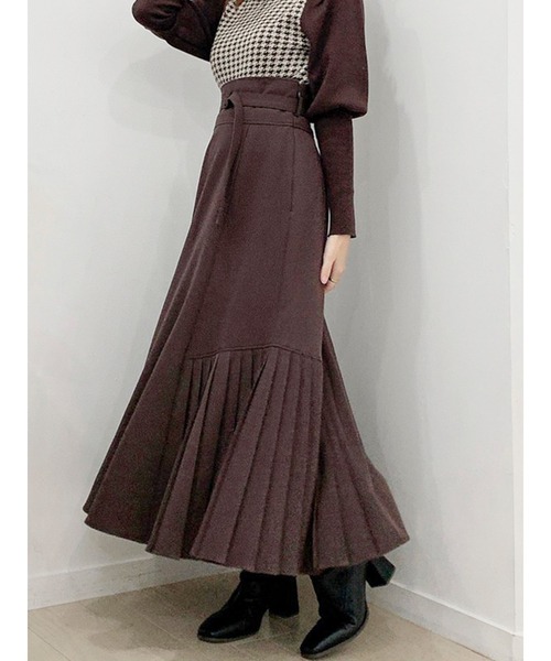 dazzlin（ダズリン）の「サイドプリーツフレアスカート（スカート・レディース・ベージュ/ブラウン/モカ/その他1・SMALL/MEDIUM）」の2枚目の写真