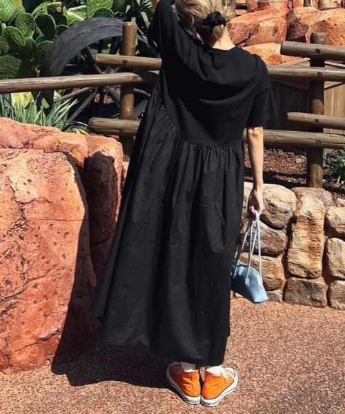 AMAIL（アマイル）の「Combination maxi dress（ワンピース・レディース・ホワイト/ブラック・FREE）」の16枚目の写真