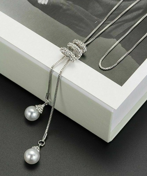 gossip！ロサンゼルス（ゴシップロサンゼルス）の「ラリエット風　Y字ロングネックレス（ネックレス・レディース・シルバー/ゴールド・FREE）」の3枚目の写真