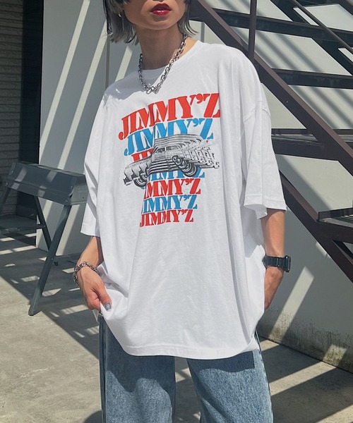PAGEBOY（ページボーイ）の「JIMMY'ZアメリカンTシャツ（Tシャツ/カットソー・レディース・オフホワイト/ブラック・FREE）」の4枚目の写真