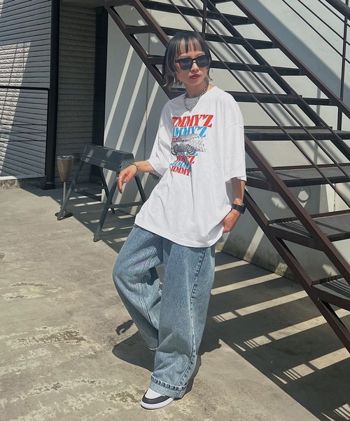 PAGEBOY（ページボーイ）の「JIMMY'ZアメリカンTシャツ（Tシャツ/カットソー・レディース・オフホワイト/ブラック・FREE）」の5枚目の写真