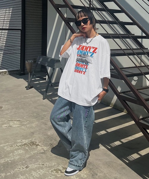 PAGEBOY（ページボーイ）の「JIMMY'ZアメリカンTシャツ（Tシャツ/カットソー・レディース・オフホワイト/ブラック・FREE）」の6枚目の写真