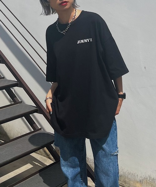 PAGEBOY（ページボーイ）の「JIMMY'ZアメリカンTシャツ（Tシャツ/カットソー・レディース・オフホワイト/ブラック・FREE）」の7枚目の写真