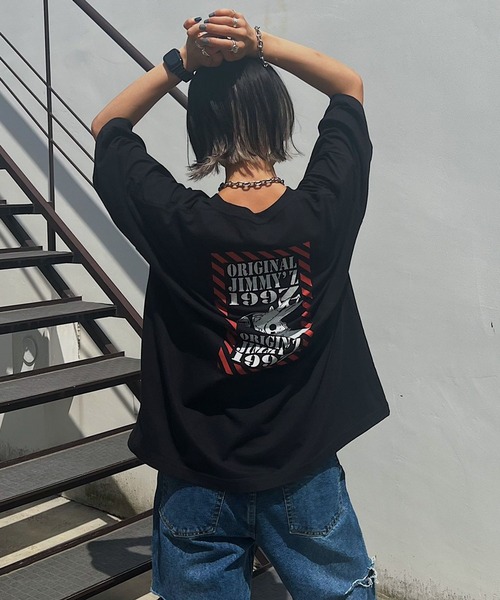 PAGEBOY（ページボーイ）の「JIMMY'ZアメリカンTシャツ（Tシャツ/カットソー・レディース・オフホワイト/ブラック・FREE）」の10枚目の写真