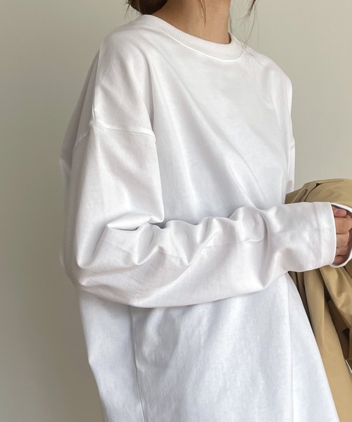 CANAL JEAN(キャナルジーン)の「RED CHOP WORKS(レッドチョップワークス) new太リブロングTシャツ(Tシャツ/カットソー・レディース・ホワイト・38)」の4枚目の写真
