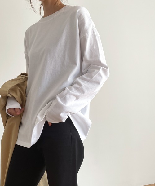 CANAL JEAN(キャナルジーン)の「RED CHOP WORKS(レッドチョップワークス) new太リブロングTシャツ(Tシャツ/カットソー・レディース・ホワイト・38)」の3枚目の写真