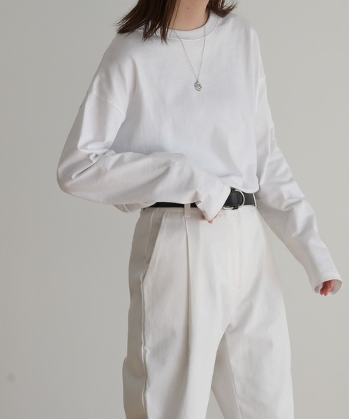 CANAL JEAN(キャナルジーン)の「RED CHOP WORKS(レッドチョップワークス) new太リブロングTシャツ(Tシャツ/カットソー・レディース・ホワイト・38)」の8枚目の写真