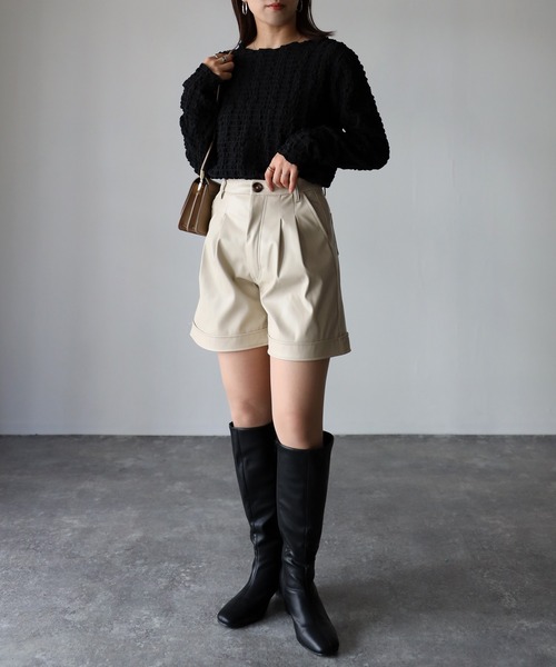 Riberry（リベリー）の「ハイウエストショートパンツ（その他パンツ・レディース・ブラック/アイボリー・MEDIUM/LARGE）」の6枚目の写真