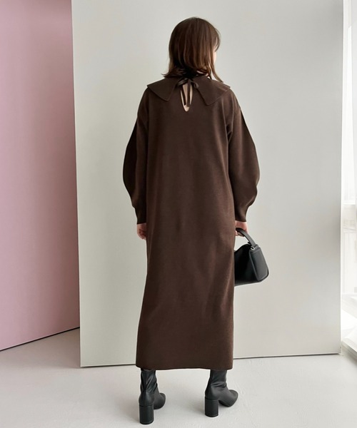 LOWRYS FARM（ローリーズファーム）の「２ＷＡＹエリツキニットワンピース 　123096（ワンピース・レディース・ブラウン/イエロー/ブラック・FREE）」の8枚目の写真