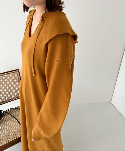 LOWRYS FARM（ローリーズファーム）の「２ＷＡＹエリツキニットワンピース 　123096（ワンピース・レディース・ブラウン/イエロー/ブラック・FREE）」の15枚目の写真