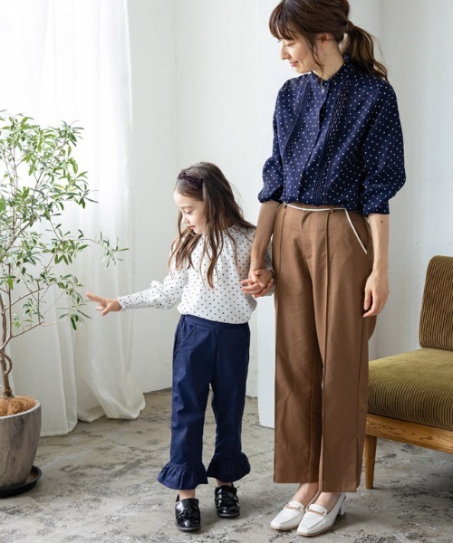 lulpini（ルルピー二）の「kids ドットパフショルダーブラウス（シャツ/ブラウス・キッズ・オフホワイト/ブラック・S/M/L）」の16枚目の写真