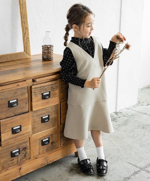 lulpini（ルルピー二）の「kids ドットパフショルダーブラウス（シャツ/ブラウス・キッズ・オフホワイト/ブラック・S/M/L）」の19枚目の写真