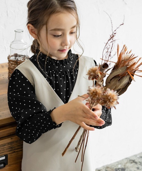 lulpini（ルルピー二）の「kids ドットパフショルダーブラウス（シャツ/ブラウス・キッズ・オフホワイト/ブラック・S/M/L）」の22枚目の写真