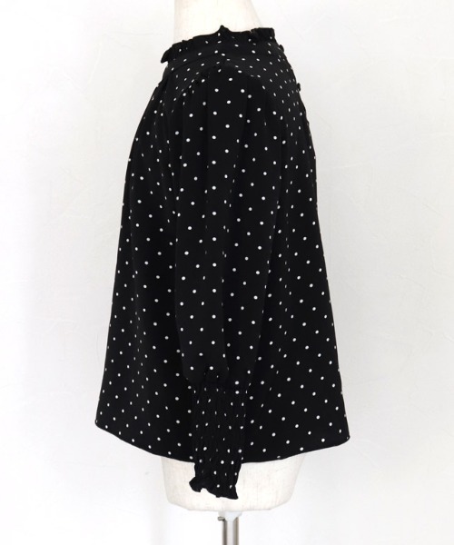 lulpini（ルルピー二）の「kids ドットパフショルダーブラウス（シャツ/ブラウス・キッズ・オフホワイト/ブラック・S/M/L）」の20枚目の写真