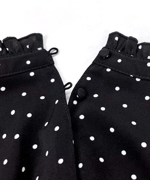 lulpini（ルルピー二）の「kids ドットパフショルダーブラウス（シャツ/ブラウス・キッズ・オフホワイト/ブラック・S/M/L）」の18枚目の写真