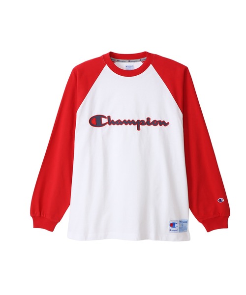 Champion(チャンピオン)の「【Champion/チャンピオン】メンズ アクションスタイル ロングスリーブラグランTシャツ(Tシャツ/カットソー・メンズ・グレー/ホワイト×レッド/ホワイト×ブラック/グレー系その他3・X-LARGE/LARGE/MEDIUM/SMALL)」の2枚目の写真