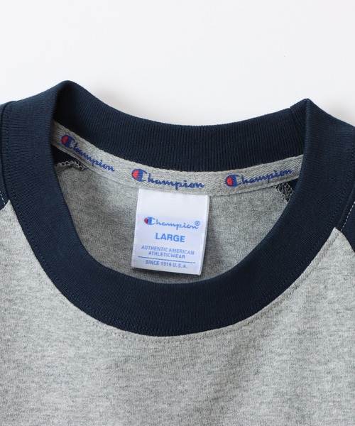 Champion(チャンピオン)の「【Champion/チャンピオン】メンズ アクションスタイル ロングスリーブラグランTシャツ(Tシャツ/カットソー・メンズ・グレー/ホワイト×レッド/ホワイト×ブラック/グレー系その他3・X-LARGE/LARGE/MEDIUM/SMALL)」の7枚目の写真