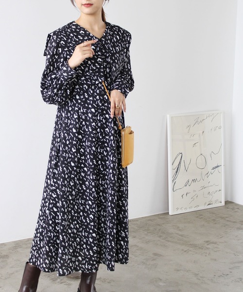 GeeRA（ジーラ）の「セーラーカラープリントワンピース（ワンピース・レディース・ブラック/オフホワイト・SMALL/MEDIUM/LARGE）」の17枚目の写真