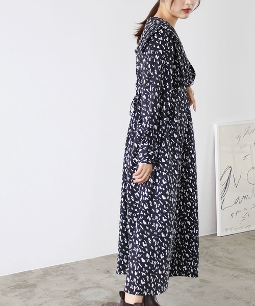GeeRA（ジーラ）の「セーラーカラープリントワンピース（ワンピース・レディース・ブラック/オフホワイト・SMALL/MEDIUM/LARGE）」の15枚目の写真